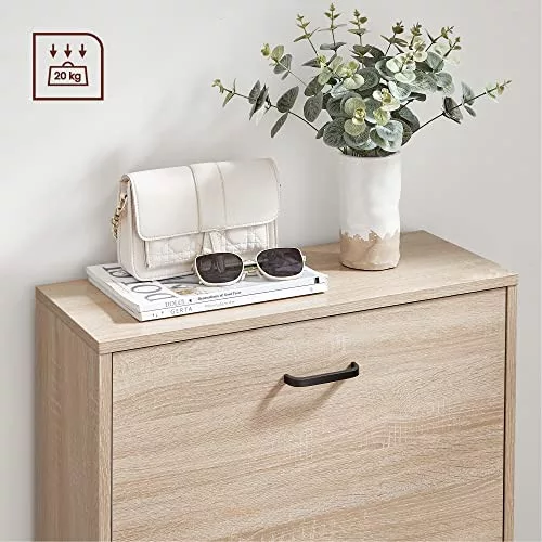 VASAGLE Cipős szekrény 3 ajtóval, cipőtartó szekrény 3 rekeszzel, állítható,