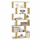 Könyvespolc, 6 szintes tárolóegység, természetes tölgy, 70 x 24 x 191 cm
