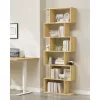 Könyvespolc, 6 szintes tárolóegység, természetes tölgy, 70 x 24 x 191 cm