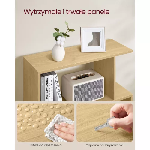 Könyvespolc, 6 szintes tárolóegység, természetes tölgy, 70 x 24 x 191 cm