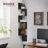 VASAGLE 5 szintes falra szerelhető sarokpolc, fa kijelző polc, konyhába,