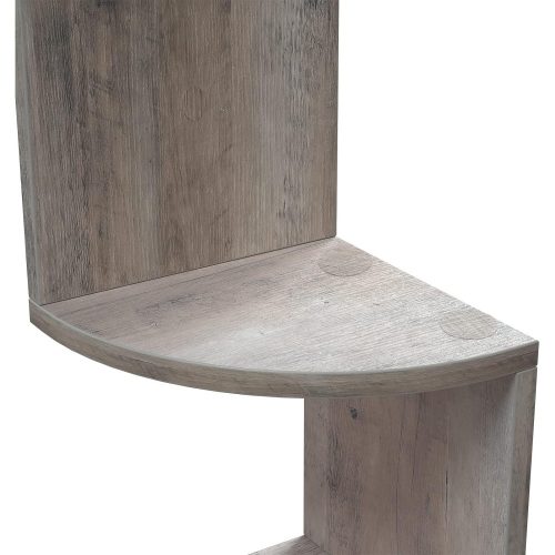 VASAGLE Sarokpolc, 5 polcos lebegő fali polc zigzag designnal, könyvespolc, Greige