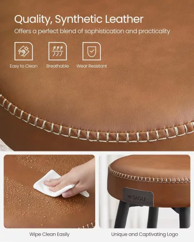 VASAGLE Echo Collection ULBC080K01 Bárszékek, 2 darabos készlet, Konyhai székek, Reggeliző