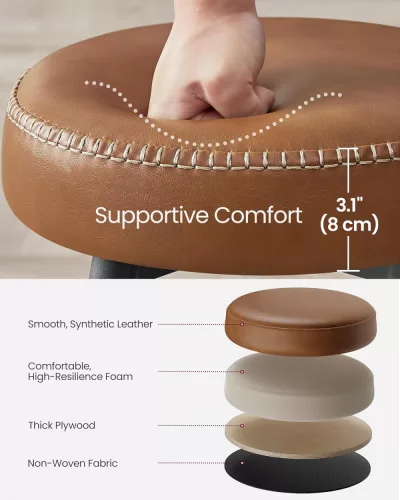 VASAGLE Echo Collection ULBC080K01 Bárszékek, 2 darabos készlet, Konyhai székek, Reggeliző