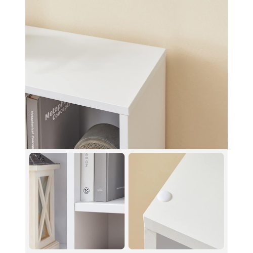 VASAGLE Könyvespolc, fa gyerekkönyvespolc 5 rekeszzel, padlón álló tároló egység