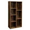 Könyvespolc, 7 rekeszes, rusztikus barna