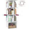 forgatható könyvespolc, tárolópolc, 4 szintes, felhő fehér