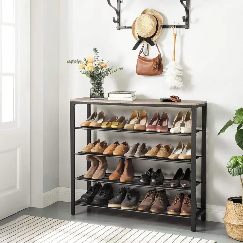 VASAGLE Cipőtartó, Cipőtároló szervező 4 hálós polccal és nagy felülettel