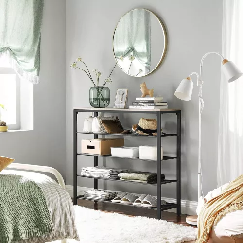 VASAGLE Cipőtartó, Cipőtároló szervező 4 hálós polccal és nagy felülettel