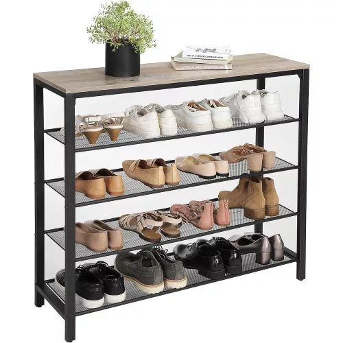 VASAGLE Cipőtartó, Cipőtároló szervező 4 hálós polccal és nagy felülettel