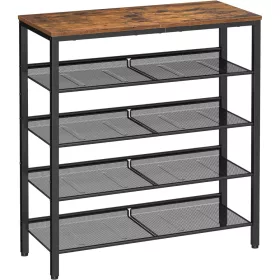 VASAGLE 5 szintes cipőtartó, magas cipőtároló 4 hálós polccal és nagy tetejével