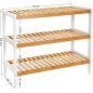 SONGMICS 3 szintes bambusz cipőtartó, állvány szervező, tároló polc, 70 x 26 x 55