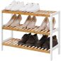 SONGMICS 3 szintes bambusz cipőtartó, állvány szervező, tároló polc, 70 x 26 x 55