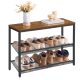 Cipőtároló polc 3 szintes, fém hálós polcokkal, rusztikus barna 100x30x90cm