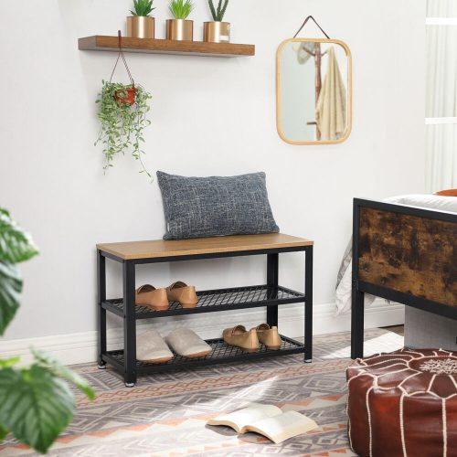 Vasagle LBS073N01 Fém cipőtartó 2 polccal és padlóval