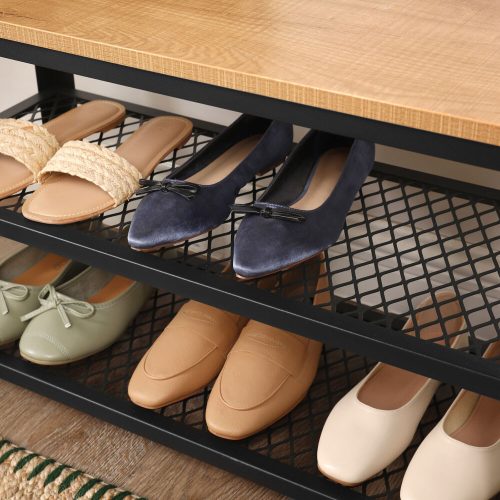 Vasagle LBS073N01 Fém cipőtartó 2 polccal és padlóval