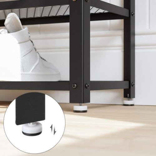 VASAGLE Cipőtároló pad, forgácslap acél, rusztikus barna + fekete, 100 cm