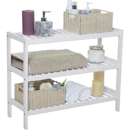 SONGMICS Bambusz cipőtartó, 3 szintes tároló polc, 70 x 26 x 55 cm (Sz x M x M),