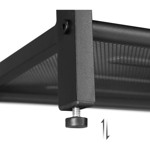 VASAGLE Cipőpad székkel, Cipőtartó 2 hálós polccal, Cipőtároló szervező a