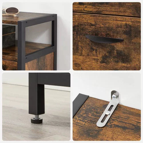 VASAGLE LBS802B01 cipősszekrény 3 lehajtható ajtóval, cipőtartó az előszobába,