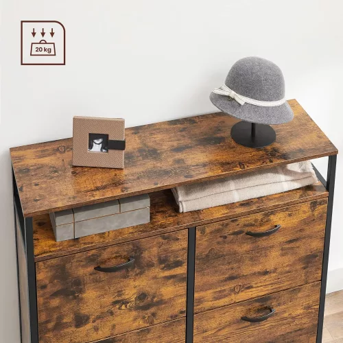 VASAGLE LBS803B01 Cipős szekrény 4 ajtóval, cipőtartóval, cipőtartóval a folyosón