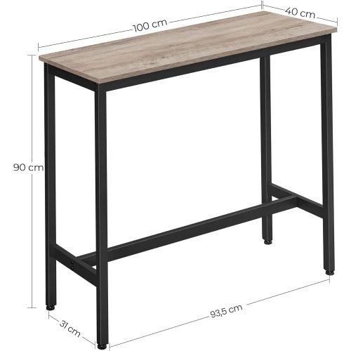 VASAGLE Bárpult, Szűk téglalap alakú bárpult, Konyhaasztal, Kocsma étkező magas