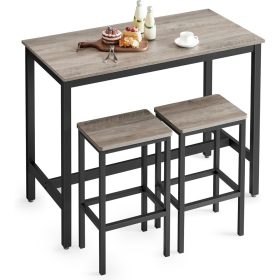 VASAGLE Bárpult készlet, Bárpult 2 bárszékkel, Reggeliző bárpult és székek