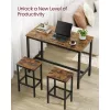 VASAGLE Étkezőasztal készlet, Bárasztal 2 bárszékkel, Reggeli étkezőasztal és
