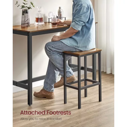 VASAGLE Étkezőasztal készlet, Bárasztal 2 bárszékkel, Reggeli étkezőasztal és