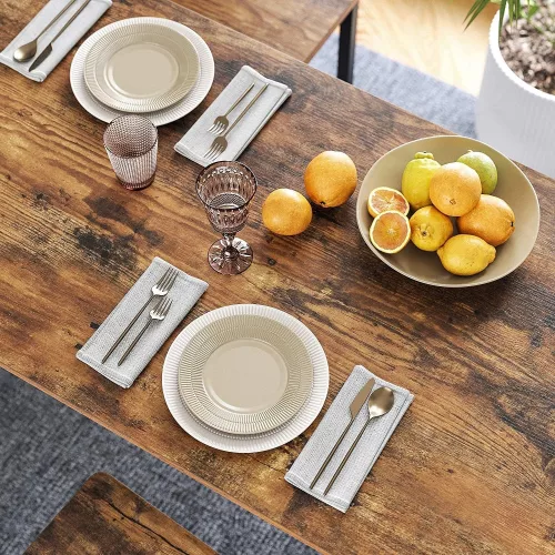 VASAGLE Bárpult, Ipari Konyhaasztal, Étkezőasztal Masszív Fémvázzal, Koktélokhoz,