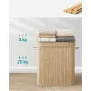 Bambusz szennyestartó fedéllel, kivehető mosható zsákkal, 100L, natúr bézs
