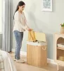 Bambusz szennyeskosár 100L, 2 rekeszes, kivehető zsákkal, natúr