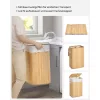 SONGMICS Bambusz mosókosár, XL összecsukható tárolókosár kivehető mosható