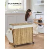 SONGMICS Mosható kosár, kézzel szőtt mosókosár, 140L rattan stílusú mosókosár 3