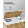 SONGMICS Mosható kosár, kézzel szőtt mosókosár, 140L rattan stílusú mosókosár 3