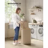 Szennyestartó fedéllel, 90 L, hálós béléssel, oxford szövet, bambusz keret, natúr