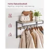 VASAGLE falra szerelhető kabáttartó polccal, fali polc 10 levehető kampóval,