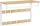 Fali ruhafogas polccal és 10 akasztóval, tölgy színű 65x30x42cm