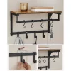 VASAGLE Falra szerelhető fogas, falipolc 8 eltávolítható akasszal, falra szerelhető akasztós