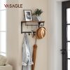 VASAGLE Falra szerelhető fogas, falipolc 8 eltávolítható akasszal, falra szerelhető akasztós