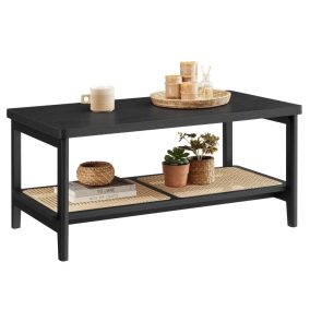 VASAGLE Dohányzóasztal 2 Szintes Nappali Asztal Tárolóhellyel Nappali Kanapé Asztal