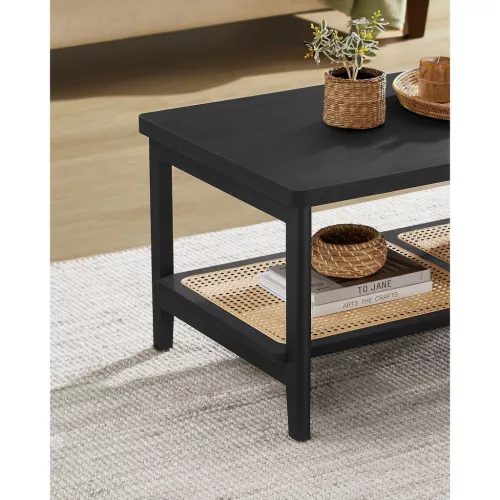 VASAGLE Dohányzóasztal 2 Szintes Nappali Asztal Tárolóhellyel Nappali Kanapé Asztal