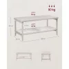 VASAGLE LCT240K66 2 szintes nappali asztal tárolóhellyel, PVC rattan polccal,