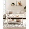 VASAGLE LCT240K66 2 szintes nappali asztal tárolóhellyel, PVC rattan polccal,
