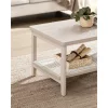 VASAGLE LCT240K66 2 szintes nappali asztal tárolóhellyel, PVC rattan polccal,