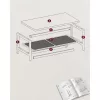 VASAGLE LCT240K66 2 szintes nappali asztal tárolóhellyel, PVC rattan polccal,