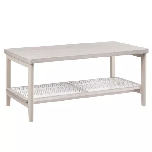 VASAGLE LCT240K66 2 szintes nappali asztal tárolóhellyel, PVC rattan polccal,