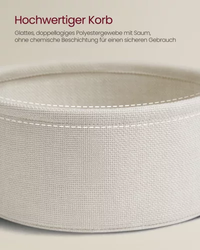 Kerek dohányzóasztal tárolóhellyel, modern fémkerettel, bézs