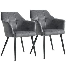 SONGMICS 2 darab étkezőszék készlet Konyhai székek Kárpitozott székek Fém lábak