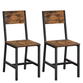   2 db étkezőszék, fém vázzal, kárpitozott, rusztikus barna